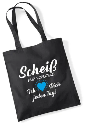 Produktbild von Huuraa Jutebeutel Scheiß auf Vatertag liebe dich jeden Tag 10 Liter Black Baumwolle Tasche Geschenkidee