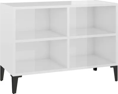 Obrázek produktu pro vidaXL TV skříňka s kovovými nohami ve vysokém lesku bílá 69,5x30x50cm