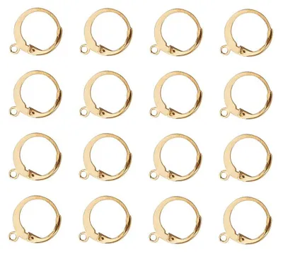100 Stück runde Edelstahl-Haken gold für Ohrhänger