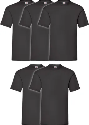Produktbild von 5er Pack Fruit of the Loom Valueweight T-Shirt + GRATIS MyShirt Stoffbeutel Farbe: schwarz Größe: L