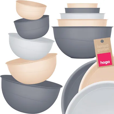 Produktbild von Hoga Küchenschüsseln Set 5 Stück Kunststoff stapelbar