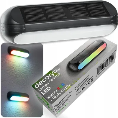 Produktbild von Decorya Fence Wasserdichte Solar LED Wandleuchte RGB