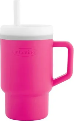 Obrázok produktu pre Detský učebný pohár Infantino, silikón, 255 ml, proti vytekaniu, Bubble Gum