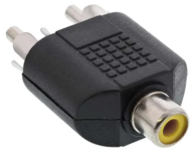 Produktbild von InLine Audio Adapter, Cinch Buchse an 2x Cinch Stecker, Cinch female, 2xRCA, Schwarz