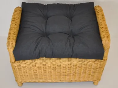Produktbild von - Polster / Kissen / Ersatzpolster für Rattan Ohrensessel / Rattansessel , Hockerkissen , Colore Antracite ( anthrazit )