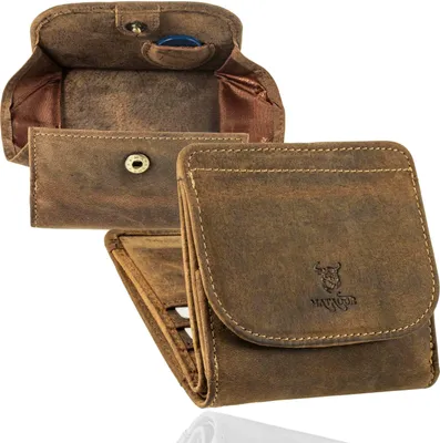 Produktbild von MATADOR WIEN Leder Mini Geldbörse Portemonnaie Klein Hunter Braun