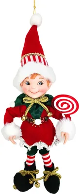 Productafbeelding van Kerstelf MagicHome Kerst, textiel, rood, 14/35 cm