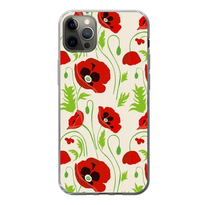 Produktbild von MuchoWow® Handyhülle Schutzhülle Hülle für iPhone 13 Pro Max Blumen - Mohn - Muster Silikon Softcase Handy Hülle - Mobiltelefon