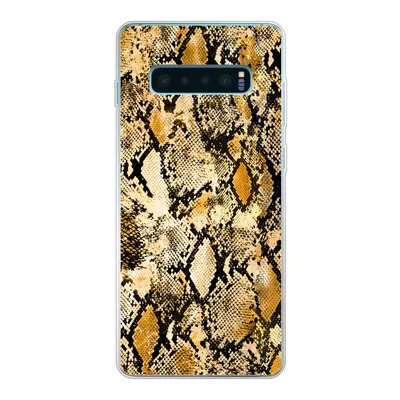 Produktbild von MuchoWow® Handyhülle Schutzhülle Hülle für Samsung Galaxy S10 Lite Tiermuster - Schlange - Gold - Schwarz Silikon Softcase Handy Hülle - Schutz