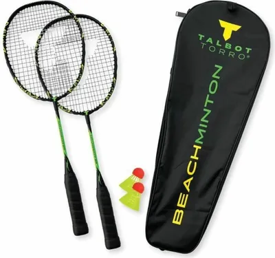 Produktbild von TALBOT torro Beachminton Set, Farbe: schwarz-neongrün Inhalt: 2 Beachminton Schläger, Länge: 125 mm, 2 kleine