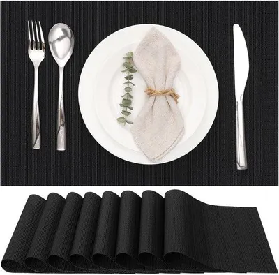 Productafbeelding van Ibenzoa® Stijlvolle, afwasbare placemats, set van 8, 30 x 43,5 cm – antislip en hittebestendig, bescherming voor de eettafel