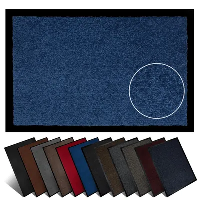 Produktbild von Furni24 Schmutzfangmatte Fußmatte 40 x 60 cm Blau – Rutschfeste & Waschbare Türmatte für Innen & Außen