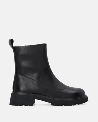 Produktbild von VENEZIA Damen Stiefeletten Ankle Boots Winterstiefel - Schwarze Damen-Ankle-Boots mit Reißverschluss aus Echtleder Rindsleder Schwarz Größe 36