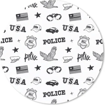 Produktbild von MuchoWow® Mauspad Mousepad Polizei - Amerika - Handschellen - Muster 30x30 cm - Mousepads - Maus Mat - Pad - Mausunterlage - Tischunterlage - Schreibtischmatten