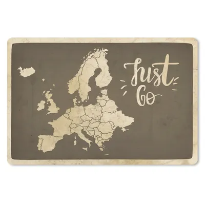 Produktbild von MuchoWow® Schreibtischunterlage Karte - Europa - Zitat 60x40 cm - XXL Mauspad - Großes Mauspad