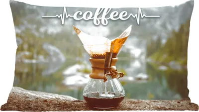 Produktbild von MuchoWow® Zierkissen Sofakissen Wohnzimmer Dekokissen 50x30 cm Kaffee - Zitate - Sprichwörter - Wohnzimmerdekoration - Polster mit Photo