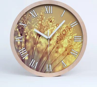 Produktbild von Holzuhr 20fi cm wanduhr - weiße Spitzen - Löwenzahn Samen