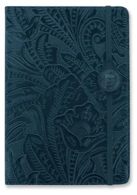 Productafbeelding van Letts Pocketagenda Baroque A5, weekweergave op 2 pagina's, meertalig, marineblauw, 2026