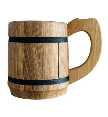 Produktbild von Eichenholz Bierkrug | Geschenk für Wikinger Fans | Geschenk für den Vater | Geschenk für RPG Gamer | 550ml