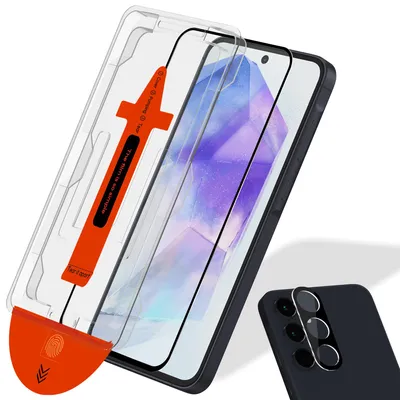 Zdjęcie produktu dla 1-pak Samsung A55 Szkło ochronne na ekran & 1-pak ochrona obiektywu - Szkło hartowane | [Automatyczna instalacja] - Bez bąbelków