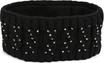 Produktbild von styleBREAKER Damen Stirnband mit Zopfmuster und Strass, weiches Fleece Innenfutter, Haarband, Headband 04026001