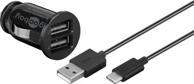 Immagine prodotto di Set di caricabatterie da auto USB Tipo-C di Goobay (12 W)