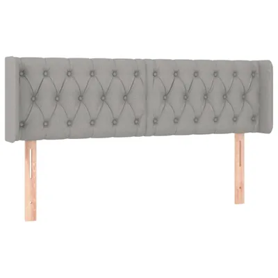 Image de Tête de lit avec oreilles gris clair 147x16x78/88 cm Tissu