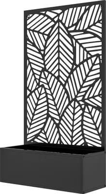 Produktbild von Sichtschutz mit Blumenbeet, Außen-Paravent, Trennwand mit Blumenkübel, Metall, Schwarz