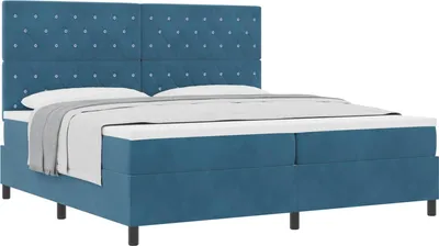 Obrázok produktu pre vidaXL Box spring posteľ s matracom tmavomodrá 200 x 200 cm zamat