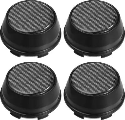 Produktbild von 66mm 6 Clips Auto Radfelgen Mittelkappe mit Aufkleber Schwarz - 4 Stück
