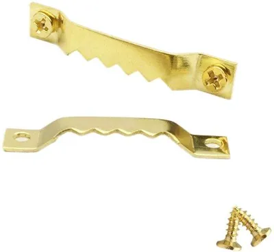 Produktbild von 50 kleine goldfarbene Zauntandstahl Bildhalter, Bildhalter mit Schrauben, Lösungen für Uhren, Bilder, Kunstwerke, Fotolistrungen und Fotos