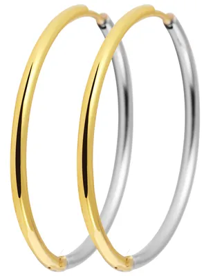 Produktbild von Bicolor Creolen 30 mm Edelstahl Ohrringe Akzent Ohrschmuck