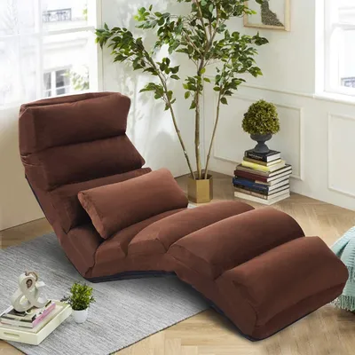 Produktbild von GOPLUS Klappbar Bodensessel Bodensofa mit Rückenlehne, 5 Positionen Verstellbar, Faules Sofa mit Kopfstütze, Polstersessel zum Lesen & Fernsehen & Schlafen