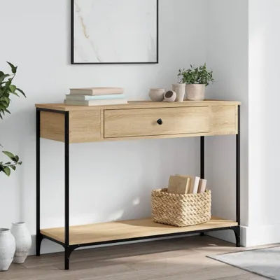 Obrázok produktu pre vidaXL Konzolový stolík Sonoma dub 100x34,5x75 cm odvodený výrobok z dreva