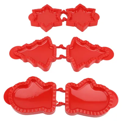 Produktbild von 3pcs Tasche Kuchen Schneeflocke Mitt Weihnachtsbaum Form Presse Teig Presser Tasche Kuchen Maker Set für Xmas Party Backen