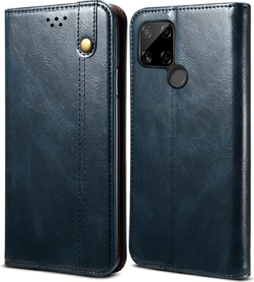 Produktbild von OPPO Realme C21 Hülle, LaimTop Leder Flip Brieftasche Schutzhülle für OPPO Realme C21 Blau