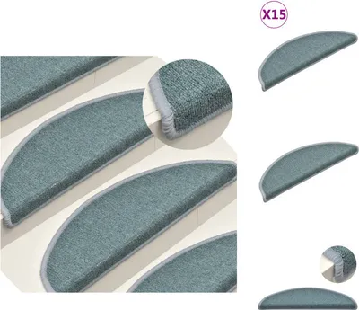 Zdjęcie produktu dla vidaXL Maty na schody 15 szt. Niebieskie 56x17x3 cm - Maty na schody