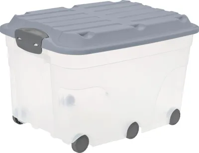 Produktbild von Rotho Aufbewahrungsbox mit Deckel 59,5 x 40 cm 57 L misty blau