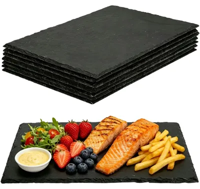 Produktbild von Servierplatte, Naturschiefer, hitzebeständig, 6PCs 20x30cm