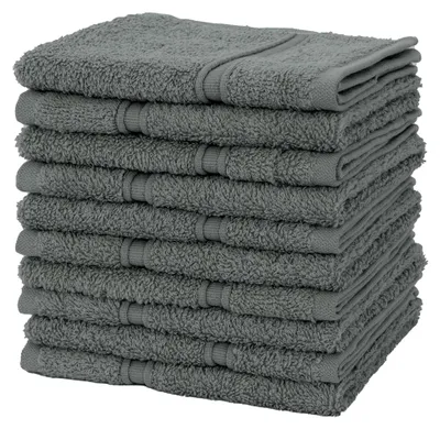 Produktbild von Gästehandtücher Set 100% Baumwolle (30x30 cm) | (Grau, 10er Pack)