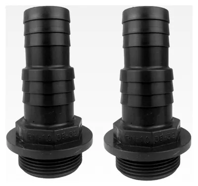 Produktbild von PVC Druckschlauchtülle mit Gewinde 1 1/2" x 32-38 mm - 2 Stück