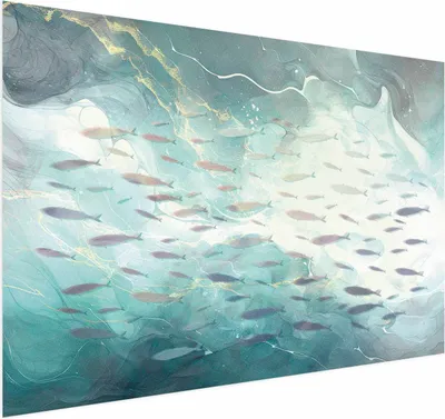 Zdjęcie produktu dla Plakat Ławica ryb 60x40 cm bez ramy bez marginesu