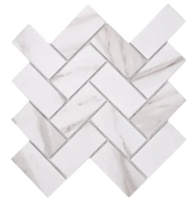 Produktbild von Keramikmosaik weiß matt Steinoptik Mosaikfliese Küchenwand Fliesenspiegel Bad Duschwand MOS24-1112_f