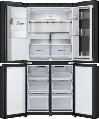 Produktbild von LG InstaView GMG860EPBE, Freistehend, Mehrtürig, Schwarz, 4 Tür(en), Essence Black Steel, Berührung