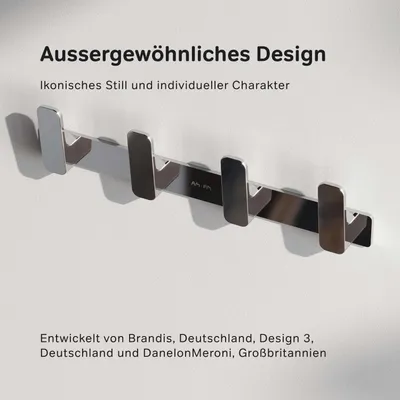 Produktbild von AM.PM Func Handtuchhaken 4 Stück Haken Badezimmer Badhaken set 4 Duschhaken Garderobenhaken Edelstahl Handtuchhaken Wandhaken Badetuchhaken, Chrom