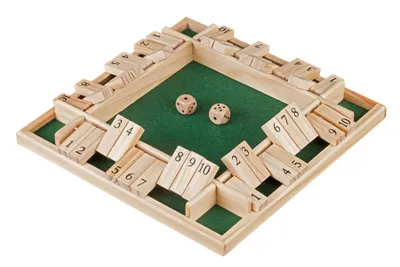 Produktbild von Shut The Box 10er, 4 Spieler, Würfelspiel ab 6 Jahre, Philos