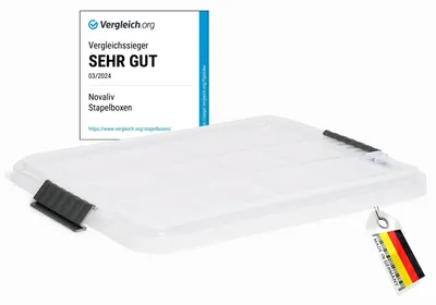 Obrázok produktu pre Novaliv, 1 kus náhradného veka pre nádobu Novaliv s objemom 27 litrov, s klipovým uzáverom, rozmer 46,5 x 36,5 cm, priehľadné