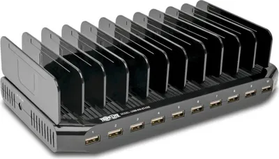 Obrázek produktu pro Tripp U280-010-ST-CEE 10-Port-USB-Ladestation mit einstellbarem Speicher - 12 V 8 A (96 W) USB-Ladegerät-Ausgang - Schuko-Netzkabel - Jede Marke - USB - Schwarz