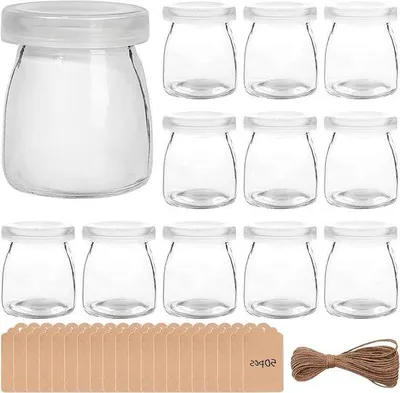 Produktbild von Durchsichtige Joghurtgläser mit Deckel, 12er Set, BPA-frei, Dessertgläser