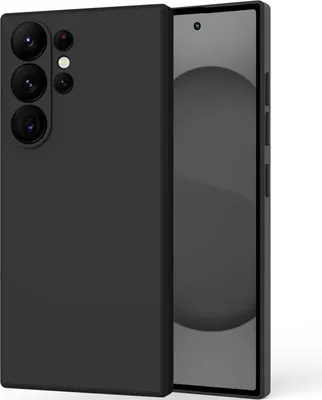 Image de Etui pour Samsung Galaxy S25 Silicone liquide ultra souple, étui en caoutchouc antichoc noir